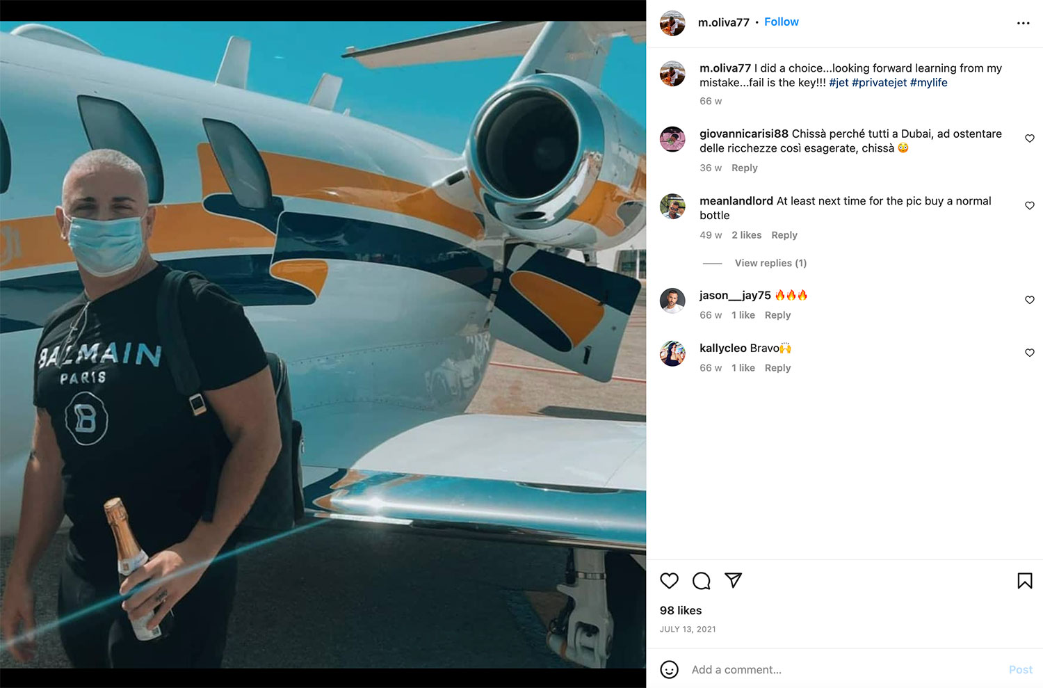 Marco on Private Jet